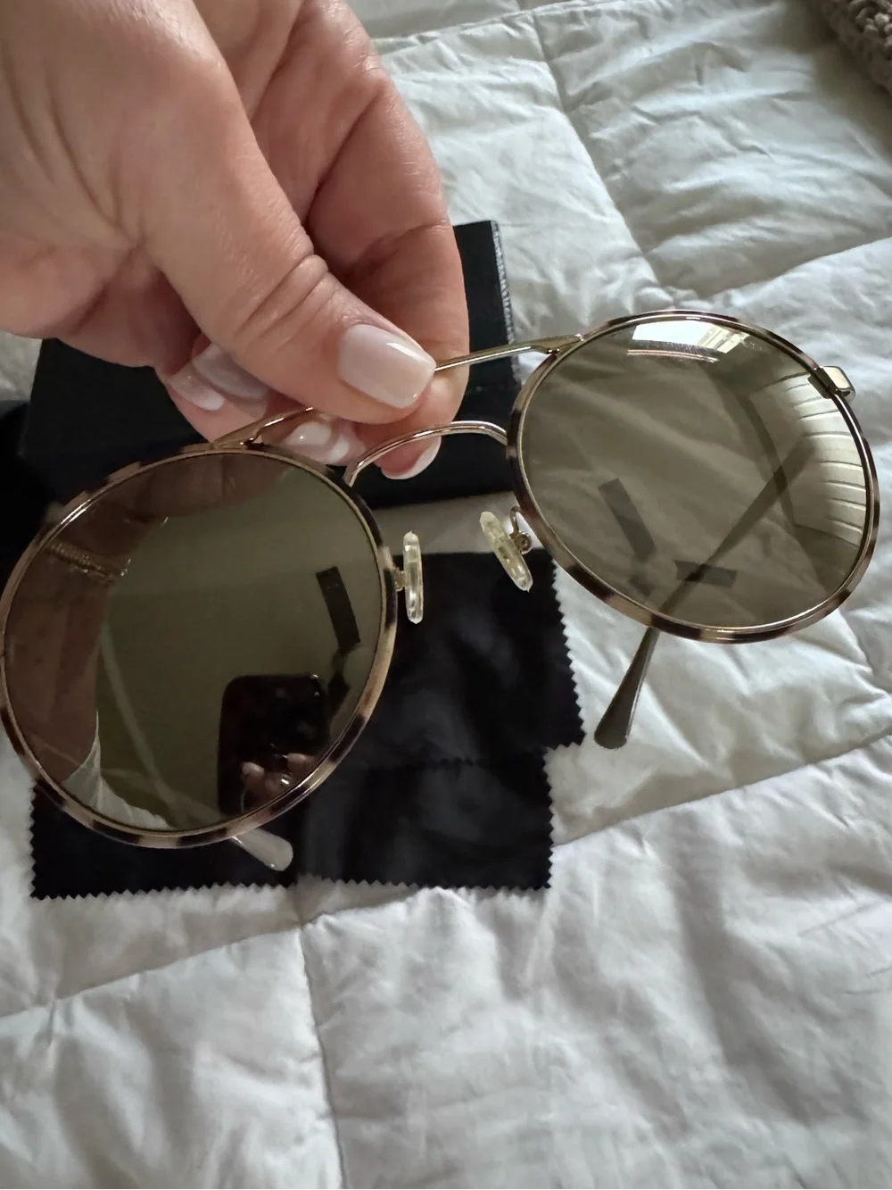 Prada Women's Mirrored Round Sunglasses in Tortoise/Gold